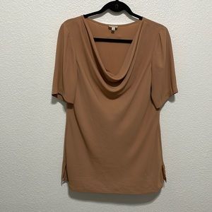 Cremieux blouse tan size small style no‎ 4217M301